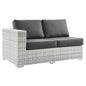 Convene Outdoor Patio Left-Arm Loveseat, Rattan, Wicker, Grey Gray, 19718