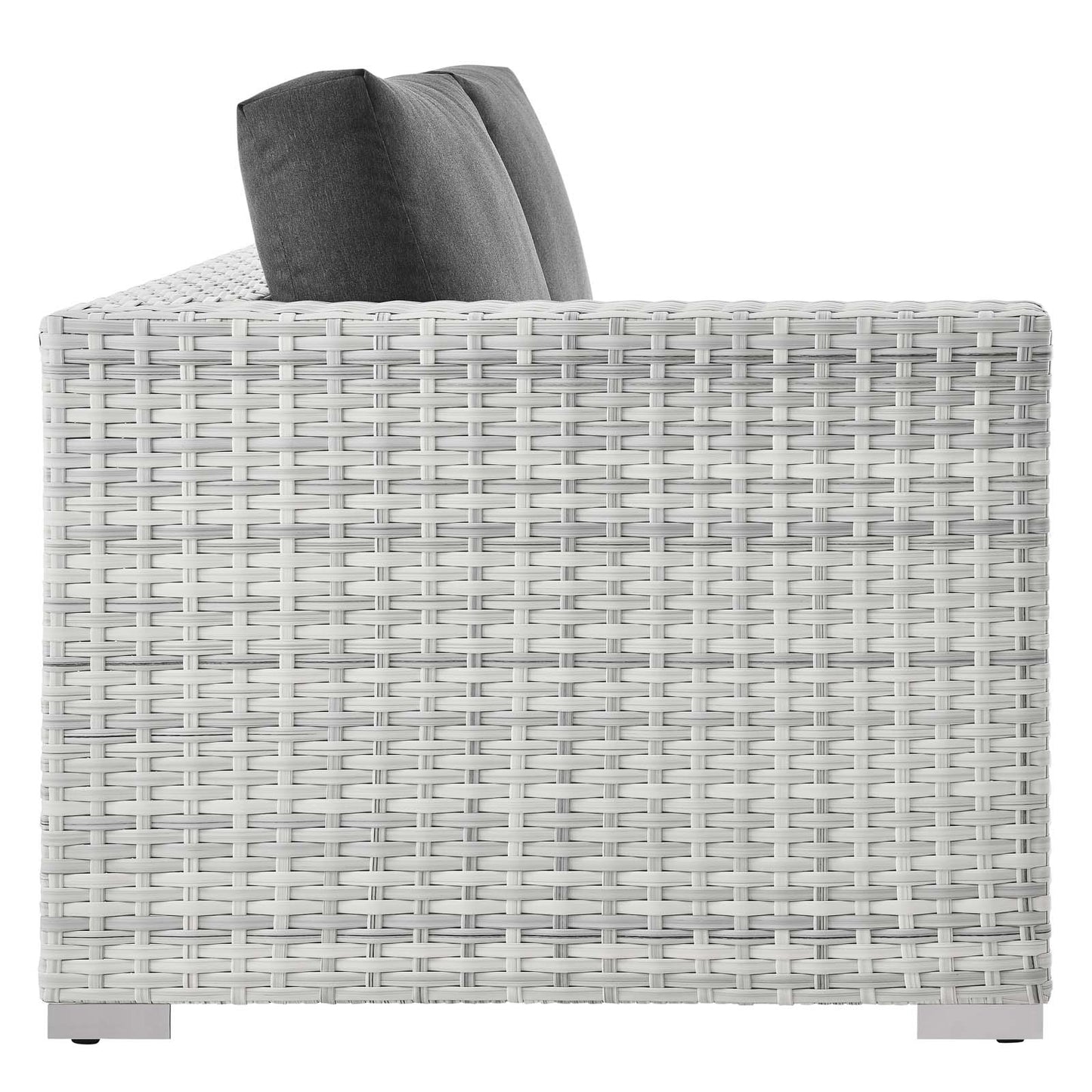Convene Outdoor Patio Left-Arm Loveseat, Rattan, Wicker, Grey Gray, 19718
