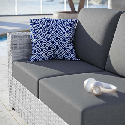 Convene Outdoor Patio Left-Arm Loveseat, Rattan, Wicker, Grey Gray, 19718