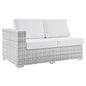 Convene Outdoor Patio Left-Arm Loveseat, Rattan, Wicker, Light Grey Gray White, 19722
