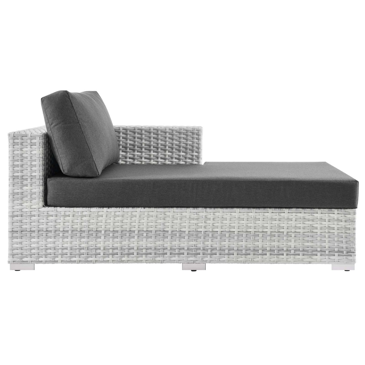 Convene Outdoor Patio Right Chaise, Rattan, Wicker, Grey Gray, 19723