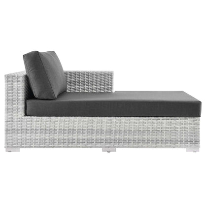 Convene Outdoor Patio Right Chaise, Rattan, Wicker, Grey Gray, 19723
