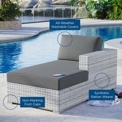 Convene Outdoor Patio Right Chaise, Rattan, Wicker, Grey Gray, 19723
