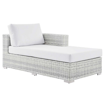 Convene Outdoor Patio Right Chaise, Rattan, Wicker, Light Grey Gray White, 19727