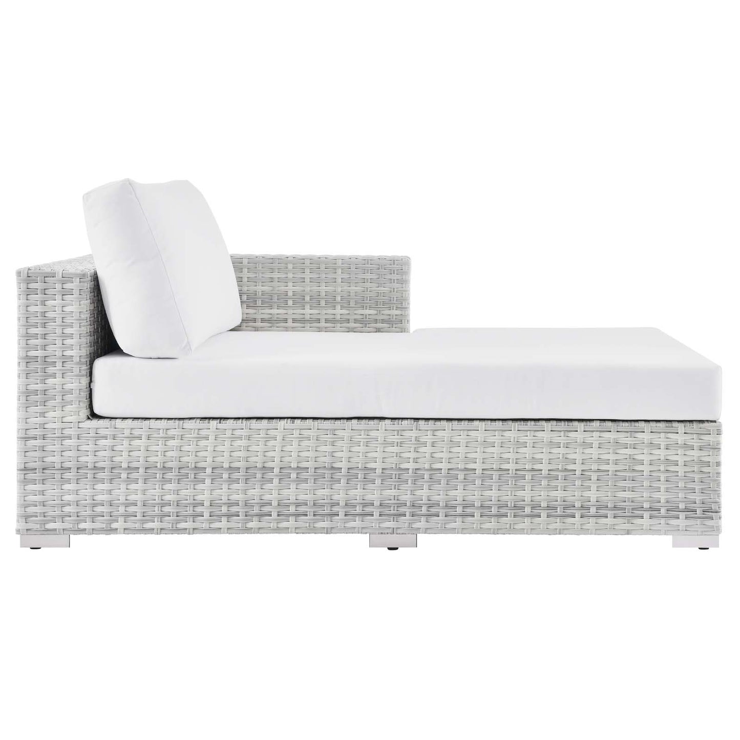 Convene Outdoor Patio Right Chaise, Rattan, Wicker, Light Grey Gray White, 19727