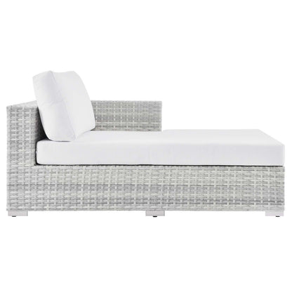 Convene Outdoor Patio Right Chaise, Rattan, Wicker, Light Grey Gray White, 19727