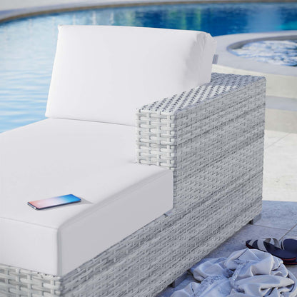 Convene Outdoor Patio Right Chaise, Rattan, Wicker, Light Grey Gray White, 19727