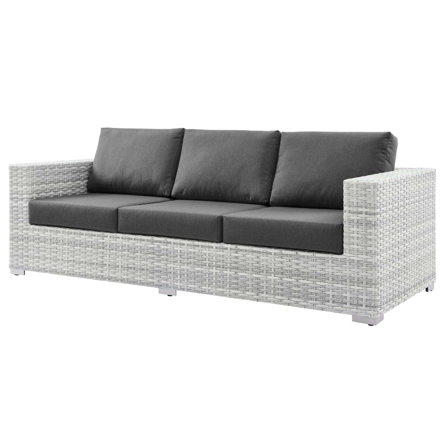 Convene Outdoor Patio Sofa, Rattan, Wicker, Grey Gray, 19728