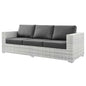 Convene Outdoor Patio Sofa, Rattan, Wicker, Grey Gray, 19728