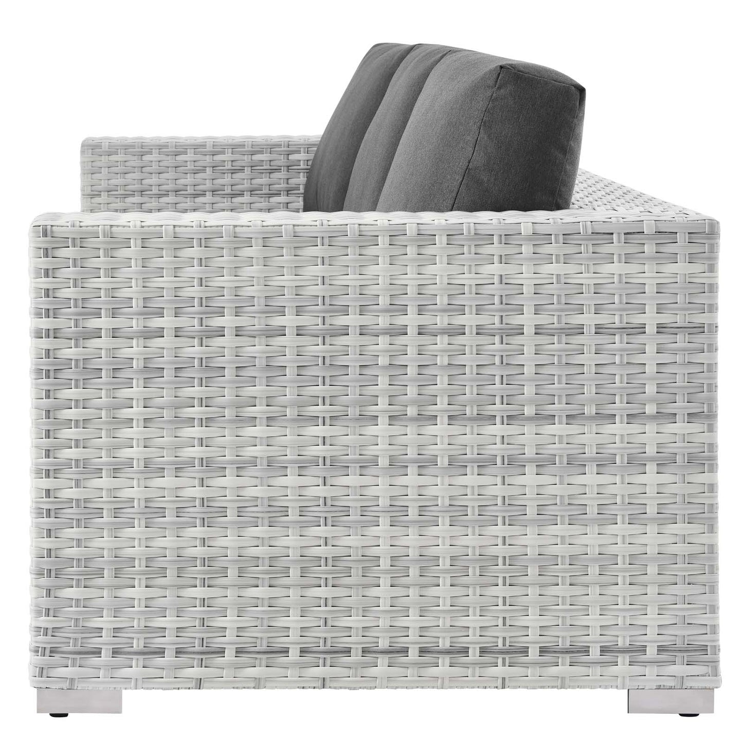 Convene Outdoor Patio Sofa, Rattan, Wicker, Grey Gray, 19728