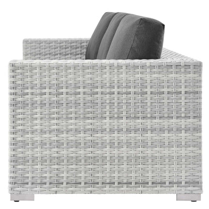 Convene Outdoor Patio Sofa, Rattan, Wicker, Grey Gray, 19728