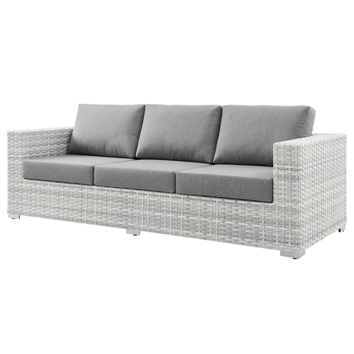 Convene Outdoor Patio Sofa, Rattan, Wicker, Grey Gray, 19729