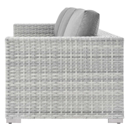 Convene Outdoor Patio Sofa, Rattan, Wicker, Grey Gray, 19729