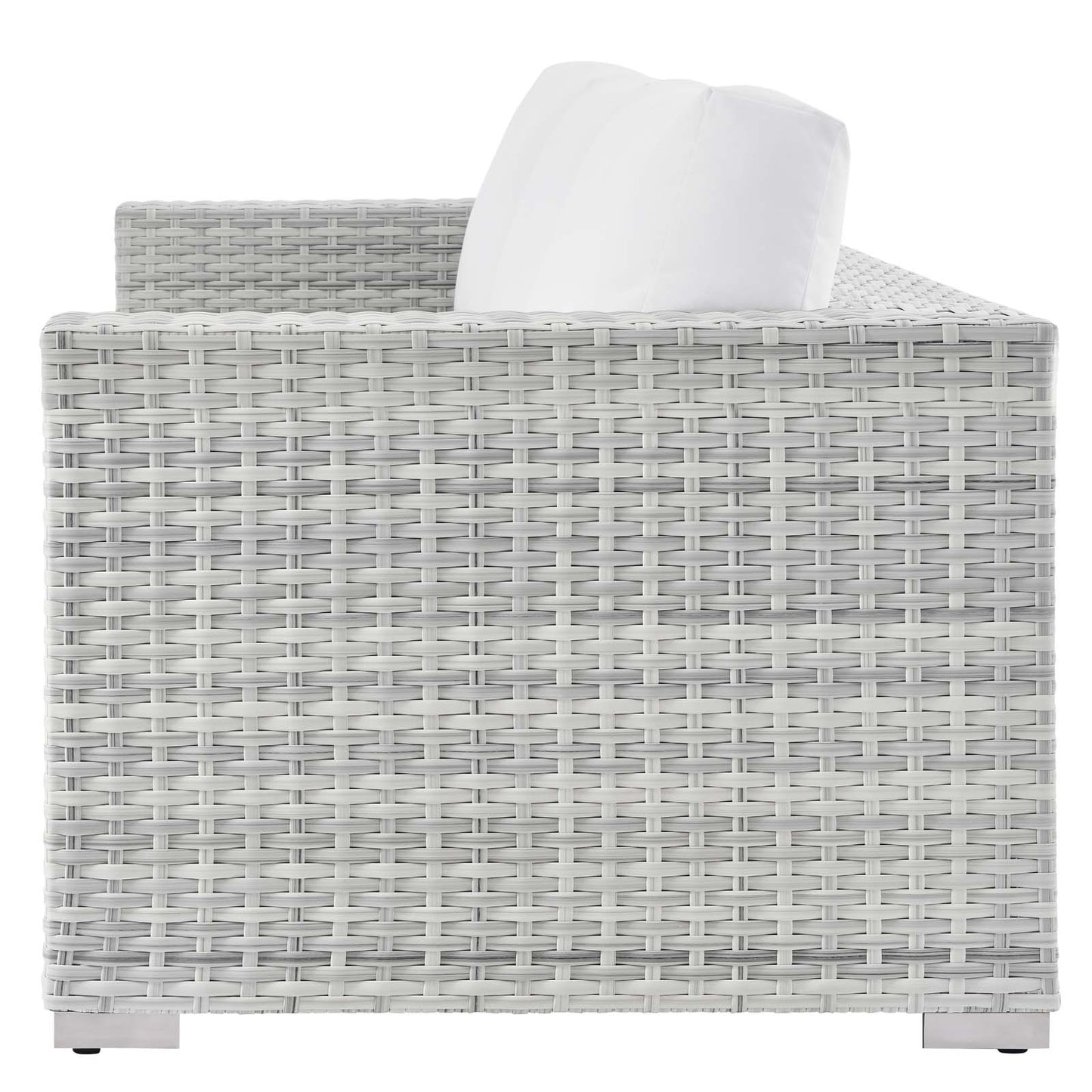 Convene Outdoor Patio Sofa, Rattan, Wicker, Light Grey Gray White, 19732