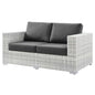 Convene Outdoor Patio Loveseat, Rattan, Wicker, Grey Gray, 19733