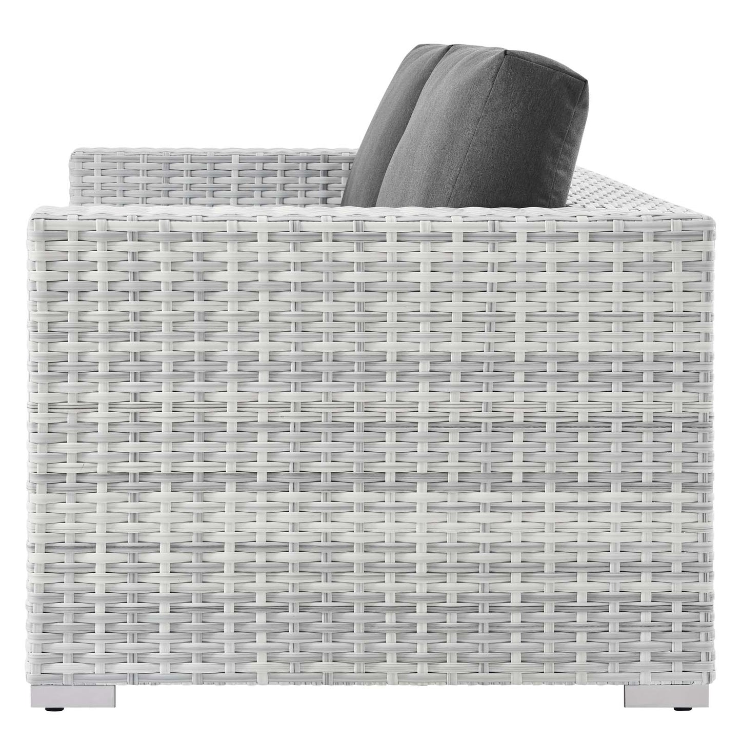 Convene Outdoor Patio Loveseat, Rattan, Wicker, Grey Gray, 19733