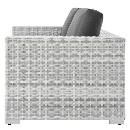 Convene Outdoor Patio Loveseat, Rattan, Wicker, Grey Gray, 19733
