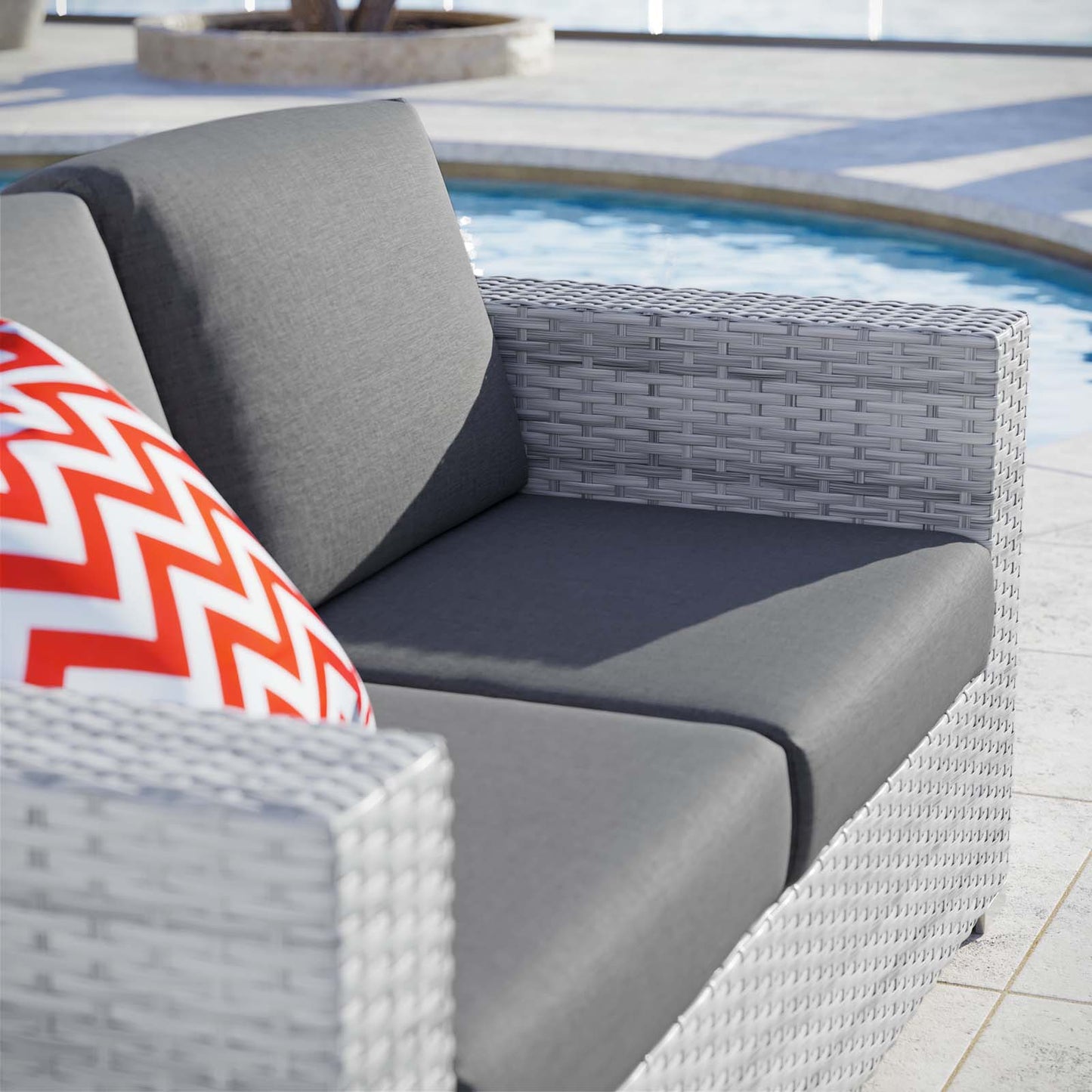 Convene Outdoor Patio Loveseat, Rattan, Wicker, Grey Gray, 19733
