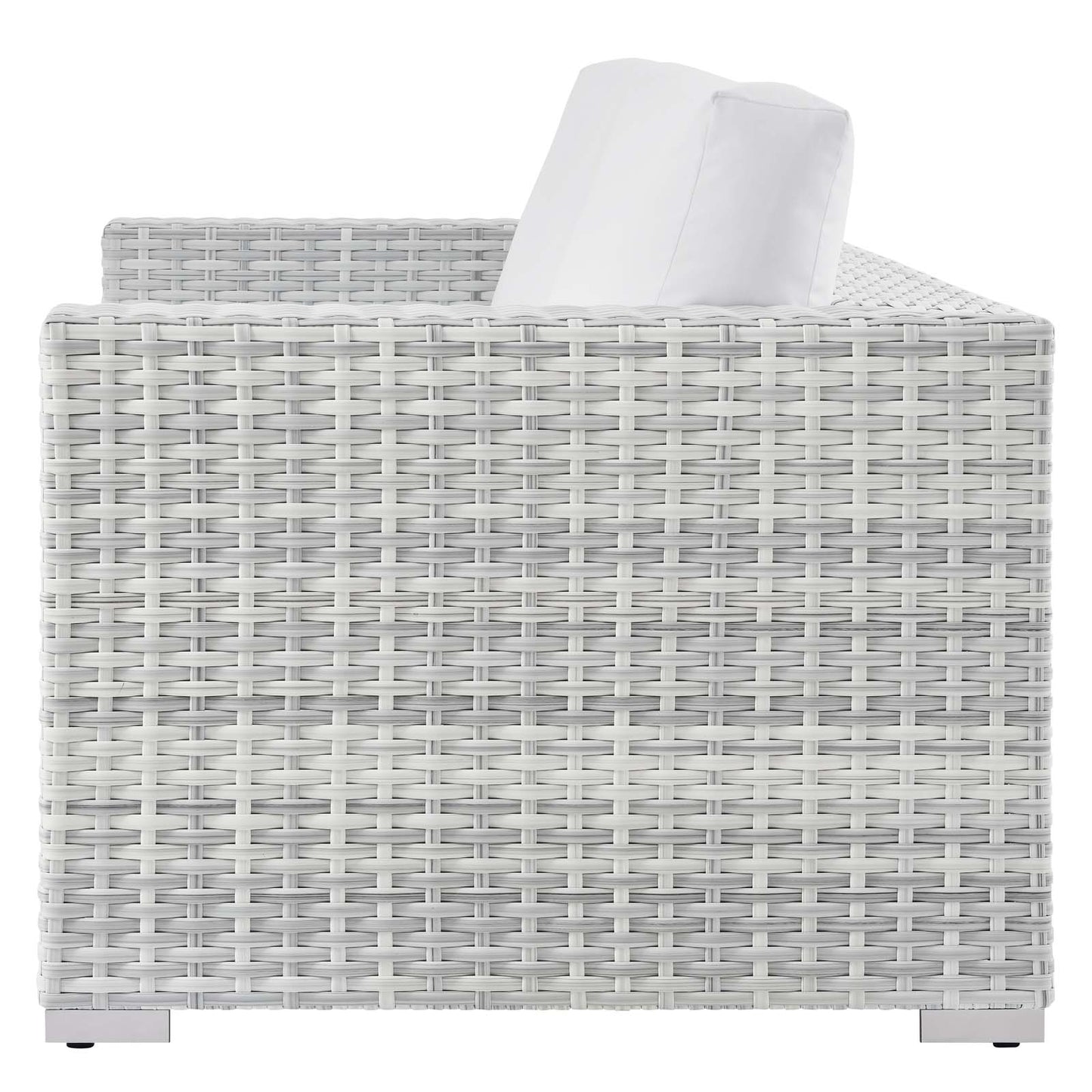 Convene Outdoor Patio Loveseat, Rattan, Wicker, Light Grey Gray White, 19737