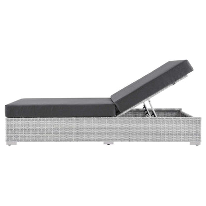 Convene Outdoor Patio Chaise, Rattan, Wicker, Grey Gray, 19738