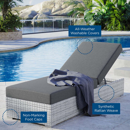 Convene Outdoor Patio Chaise, Rattan, Wicker, Grey Gray, 19738