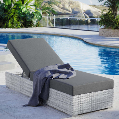 Convene Outdoor Patio Chaise, Rattan, Wicker, Grey Gray, 19738