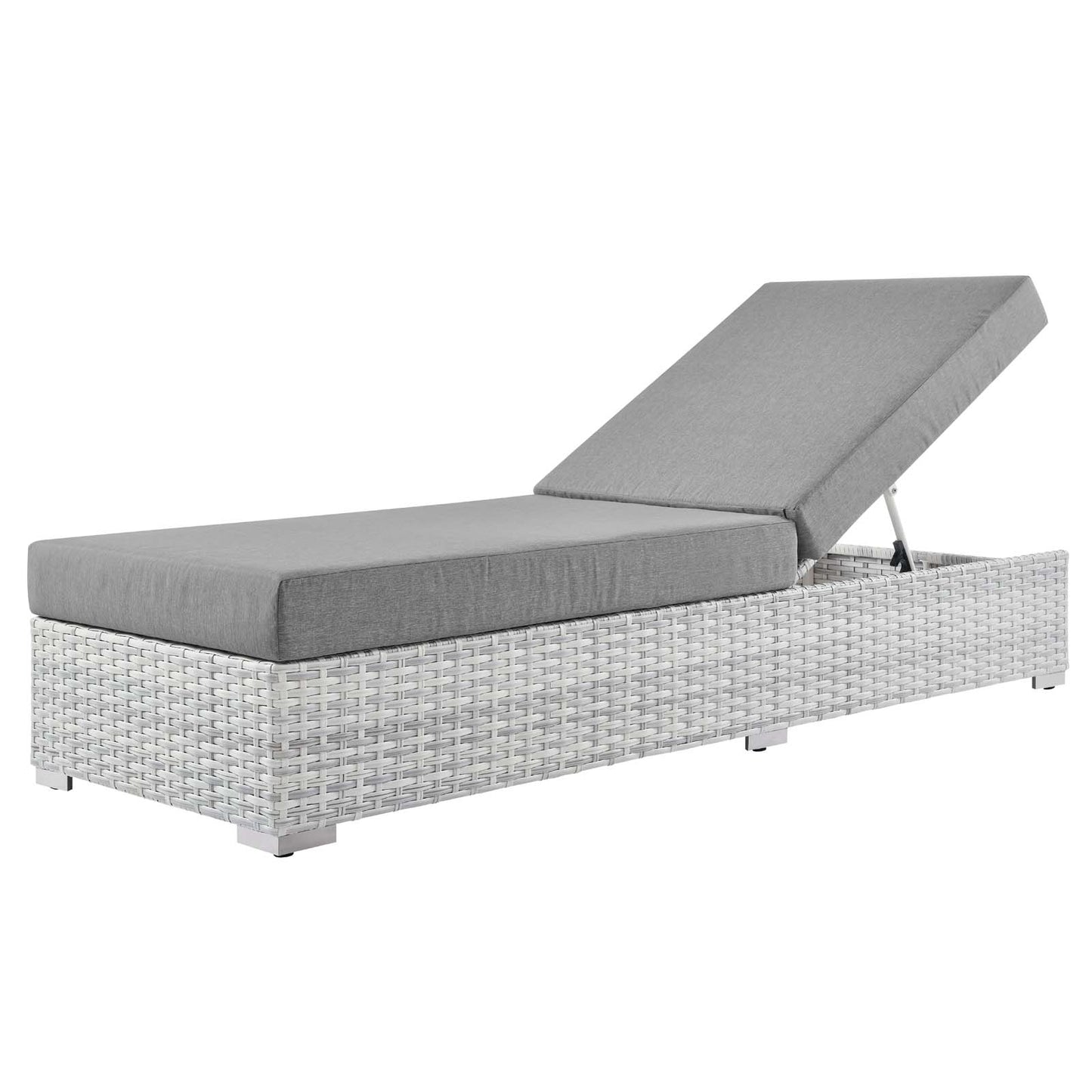 Convene Outdoor Patio Chaise, Rattan, Wicker, Grey Gray, 19739