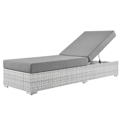 Convene Outdoor Patio Chaise, Rattan, Wicker, Grey Gray, 19739