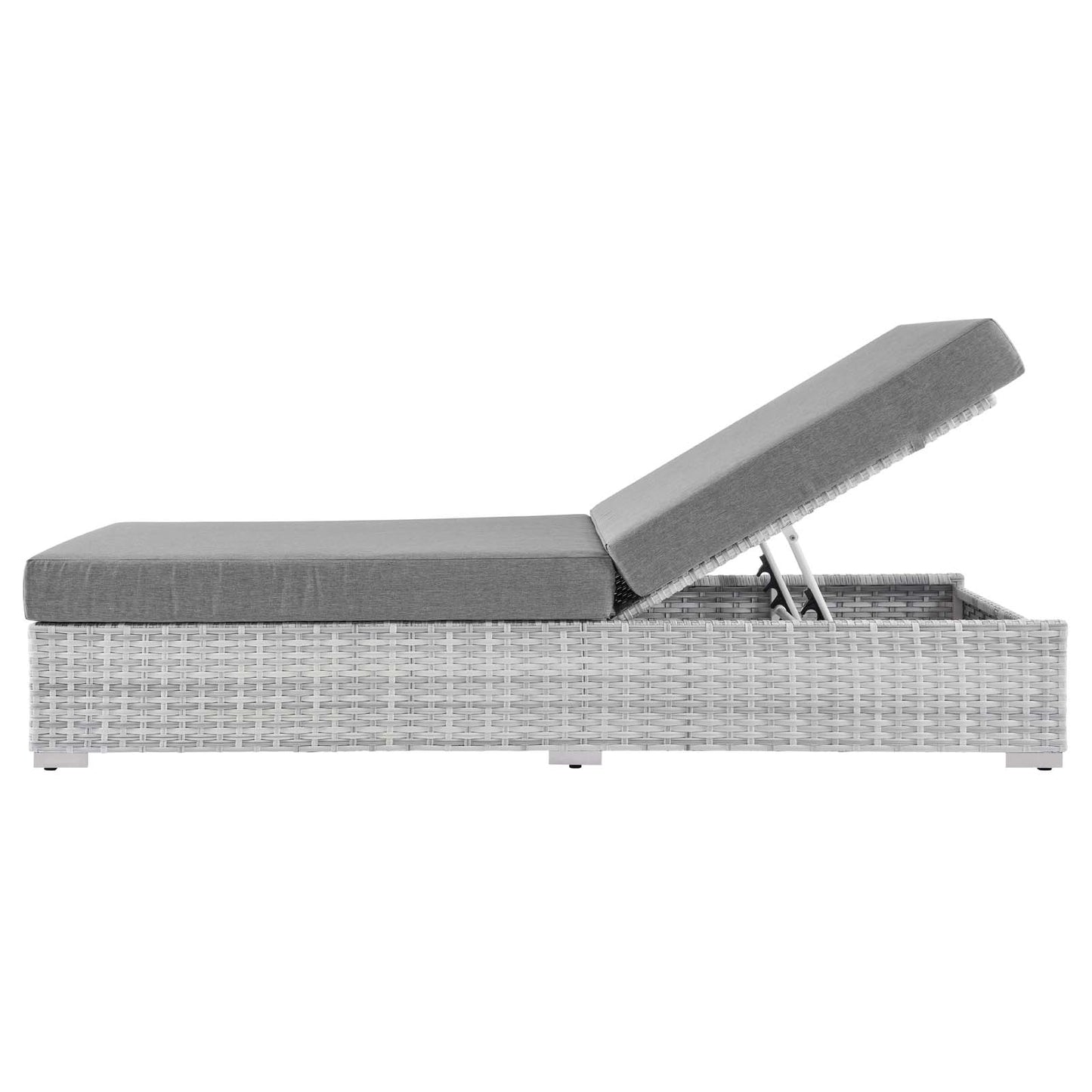 Convene Outdoor Patio Chaise, Rattan, Wicker, Grey Gray, 19739
