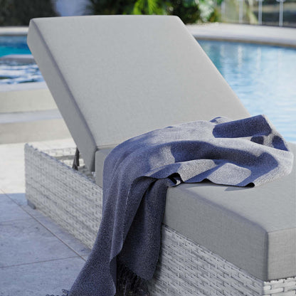 Convene Outdoor Patio Chaise, Rattan, Wicker, Grey Gray, 19739