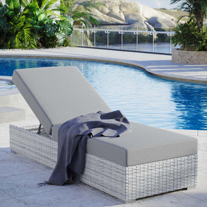 Convene Outdoor Patio Chaise, Rattan, Wicker, Grey Gray, 19739