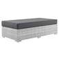 Convene Outdoor Patio Rectangular Ottoman, Rattan, Wicker, Grey Gray, 19743
