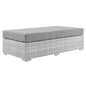 Convene Outdoor Patio Rectangular Ottoman, Rattan, Wicker, Grey Gray, 19744