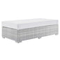 Convene Outdoor Patio Rectangular Ottoman, Rattan, Wicker, Light Grey Gray White, 19747