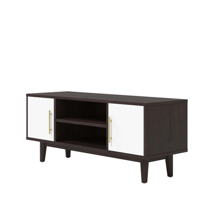 Daxton 43" TV Stand, Wood, Drak Brown White, 19748