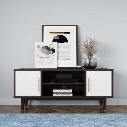Daxton 43" TV Stand, Wood, Drak Brown White, 19748