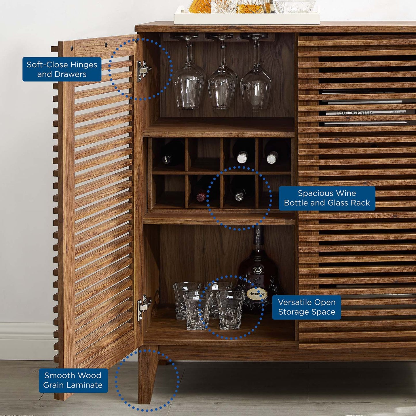 Render Bar Cabinet, Wood, Brown Walnut, 19750