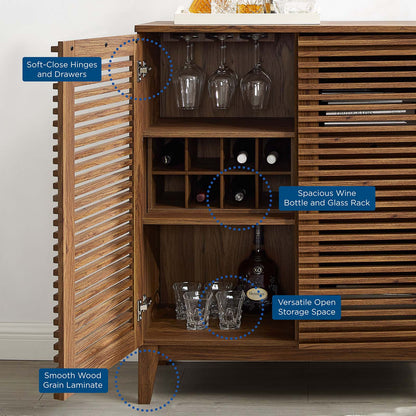 Render Bar Cabinet, Wood, Brown Walnut, 19750