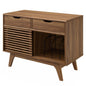 Render Vinyl Record Display Stand, Wood, Brown Walnut, 19775