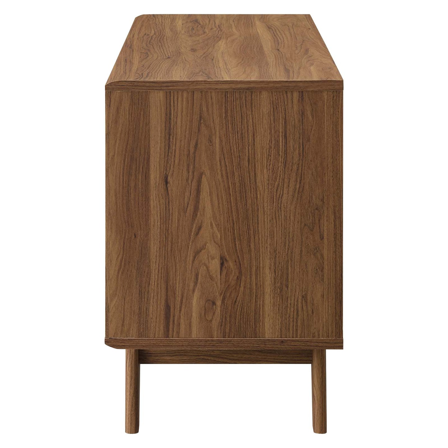 Envision Vinyl Record Display Stand, Wood, Brown Walnut White, 19776