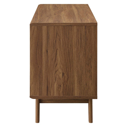Envision Vinyl Record Display Stand, Wood, Brown Walnut White, 19776