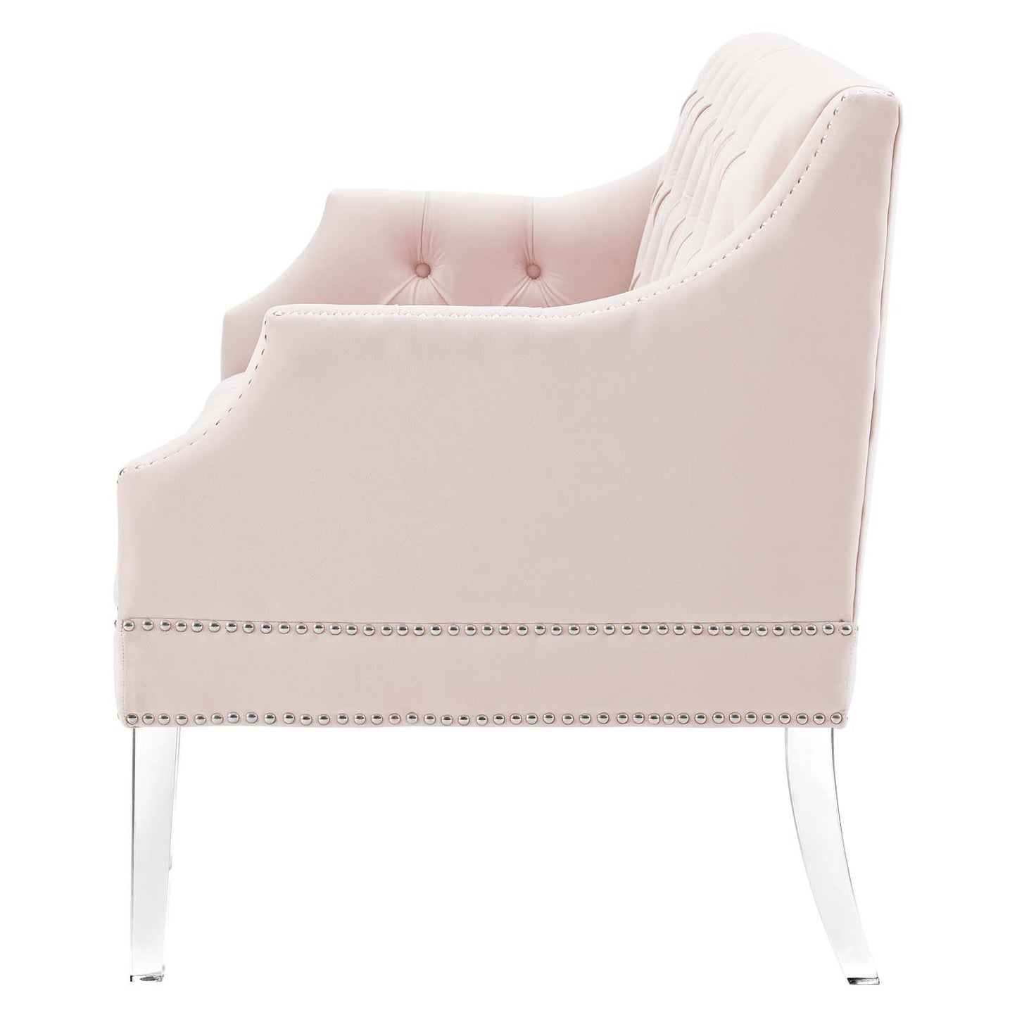 Proverbial Tufted Performance Velvet Loveseat, Velvet, Pink, 19785
