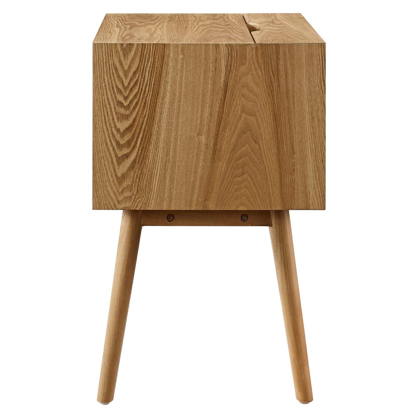 Ember Wood Nightstand With USB Ports, Wood, Brown Natural, 19787