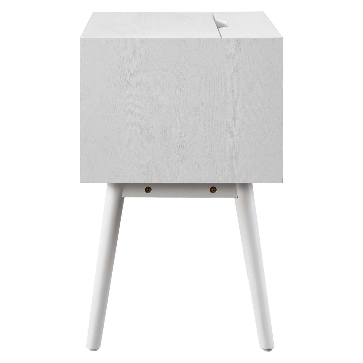 Ember Wood Nightstand With USB Ports, Wood, White, 19790