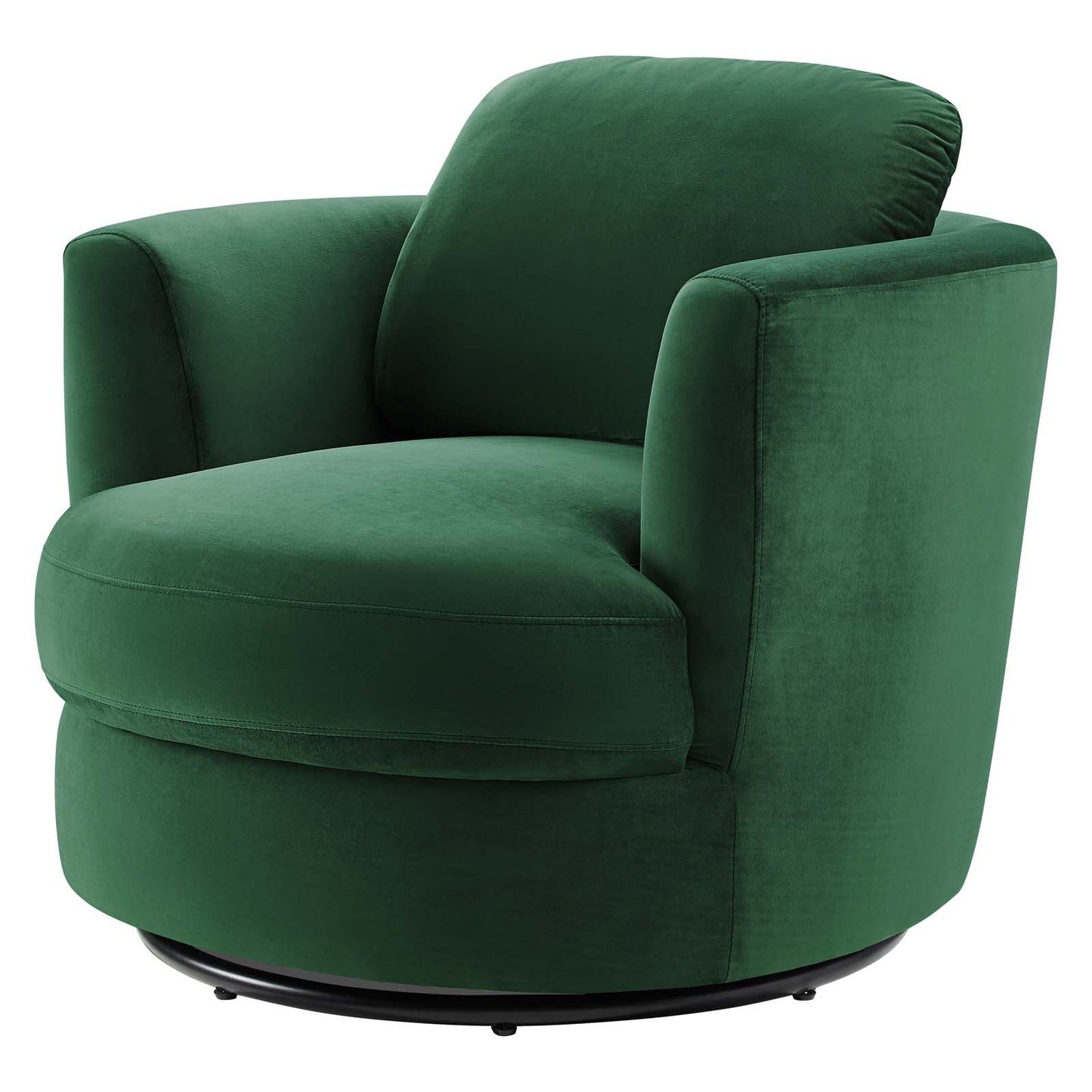 Pirouette Performance Velvet Swivel Armchair, Velvet, Green, 19794