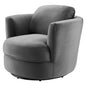 Pirouette Performance Velvet Swivel Armchair, Velvet, Grey Gray, 19795