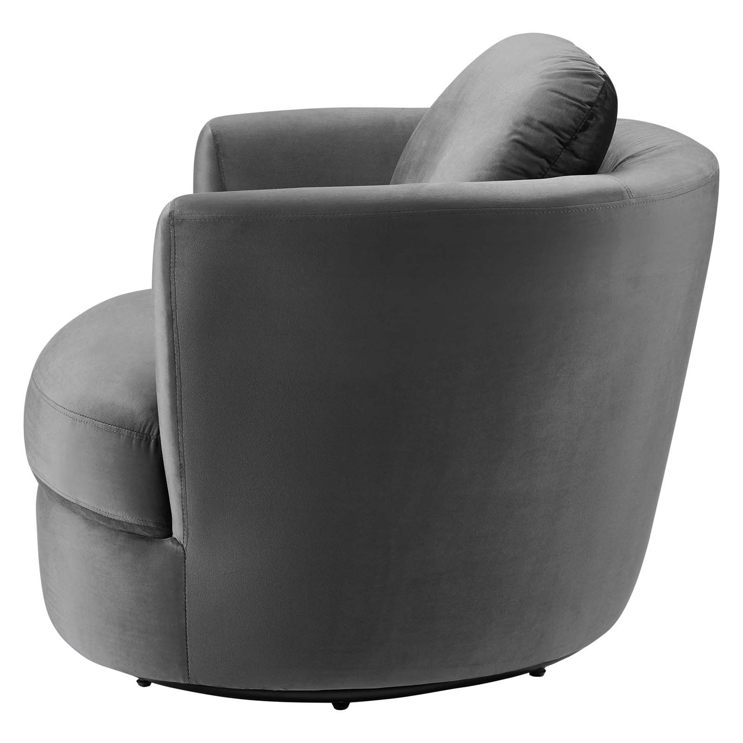 Pirouette Performance Velvet Swivel Armchair, Velvet, Grey Gray, 19795