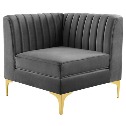 Triumph Channel Tufted Performance Velvet Loveseat, Velvet, Grey Gray, 19797