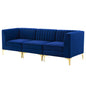 Triumph Channel Tufted Performance Velvet 	3-Seater Sofa, Velvet, Blue Navy, 19801