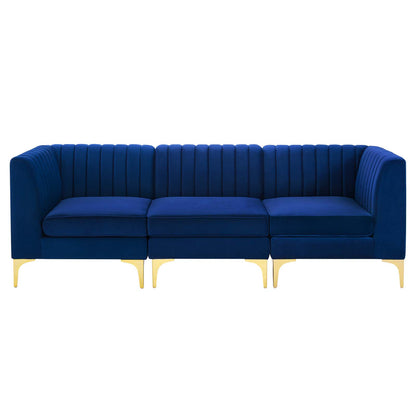 Triumph Channel Tufted Performance Velvet 	3-Seater Sofa, Velvet, Blue Navy, 19801
